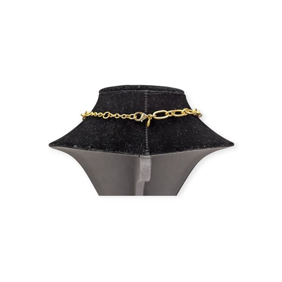 Vintage J Crew Signed Gold Tone & Clear Rhinestones Necklace Lobster Claw Clasp - Picture 6 of 12